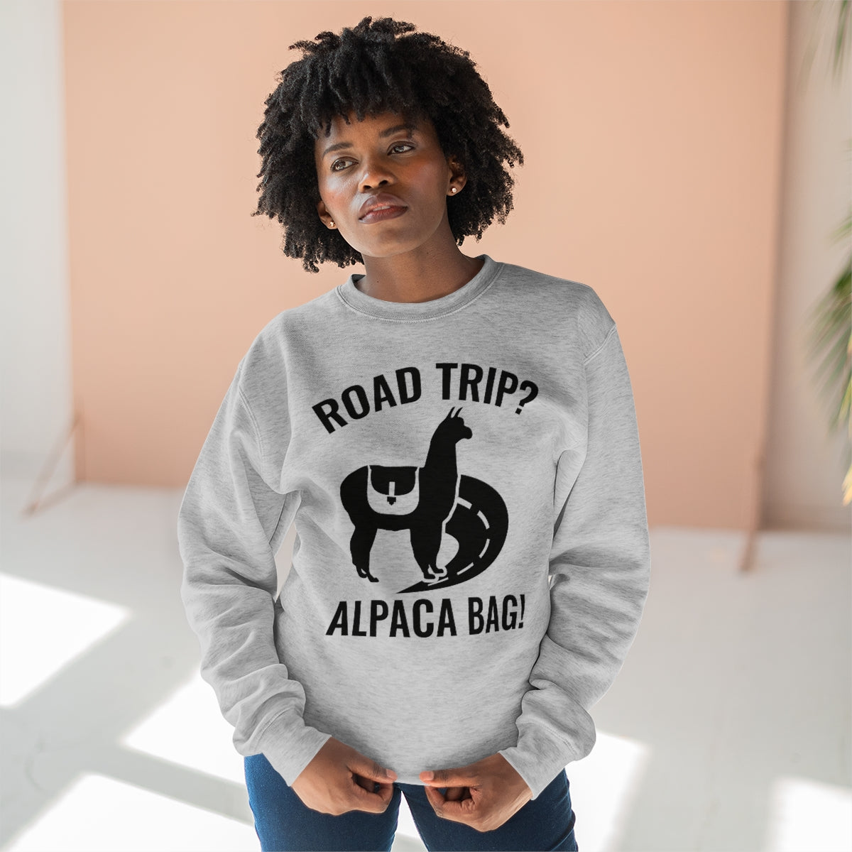 Road Trip Alpaca Bag Unisex Sweatshirt