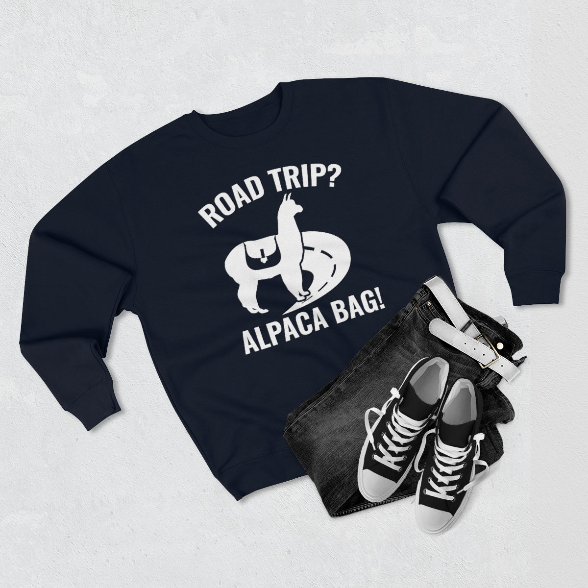 Road Trip Alpaca Bag Unisex Sweatshirt