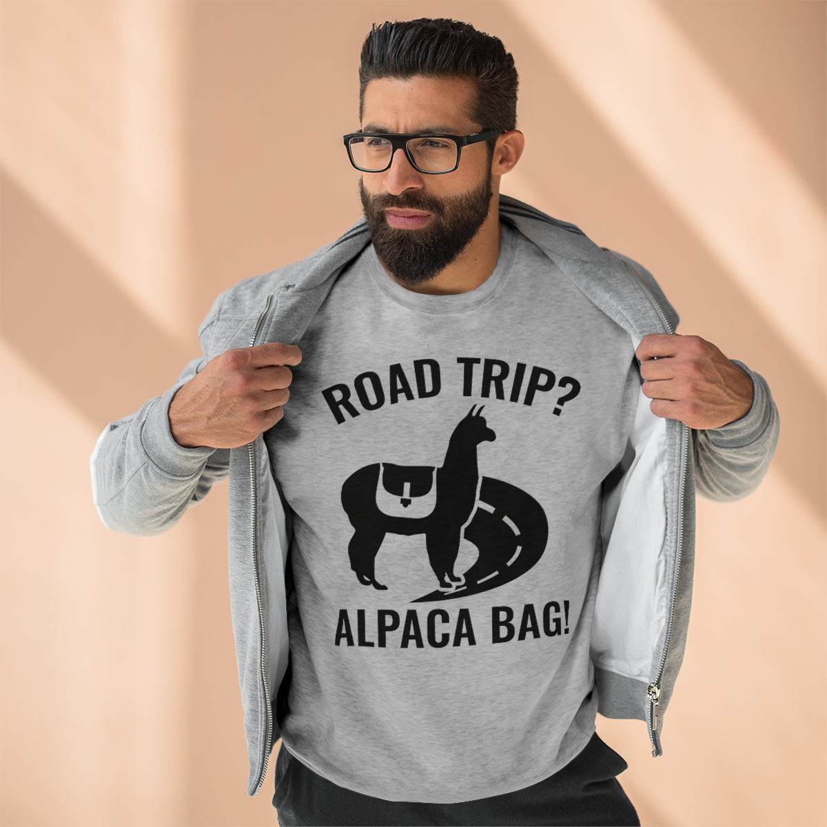 Road Trip Alpaca Bag Unisex Sweatshirt