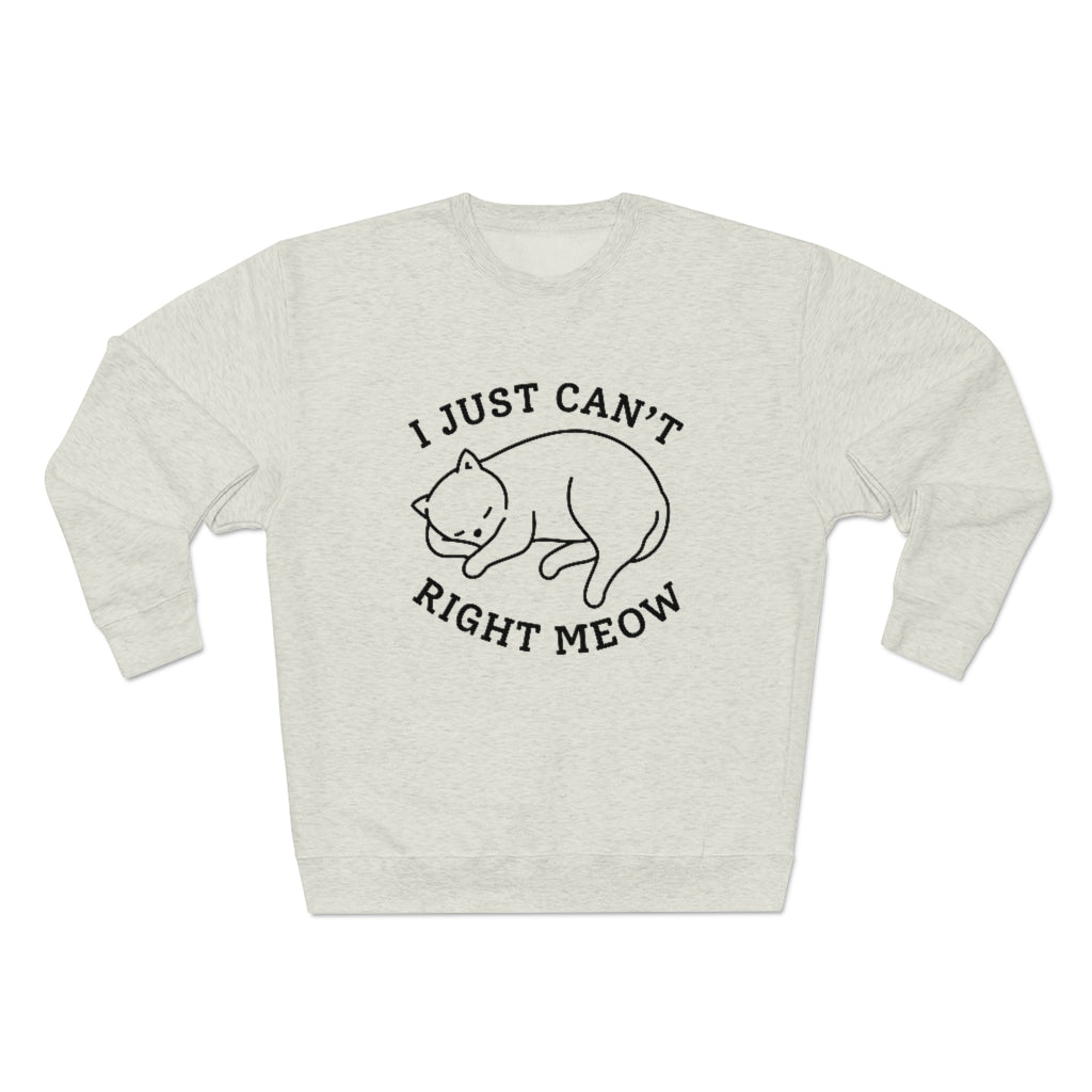 I Just Can't Right Meow Unisex Sweatshirt