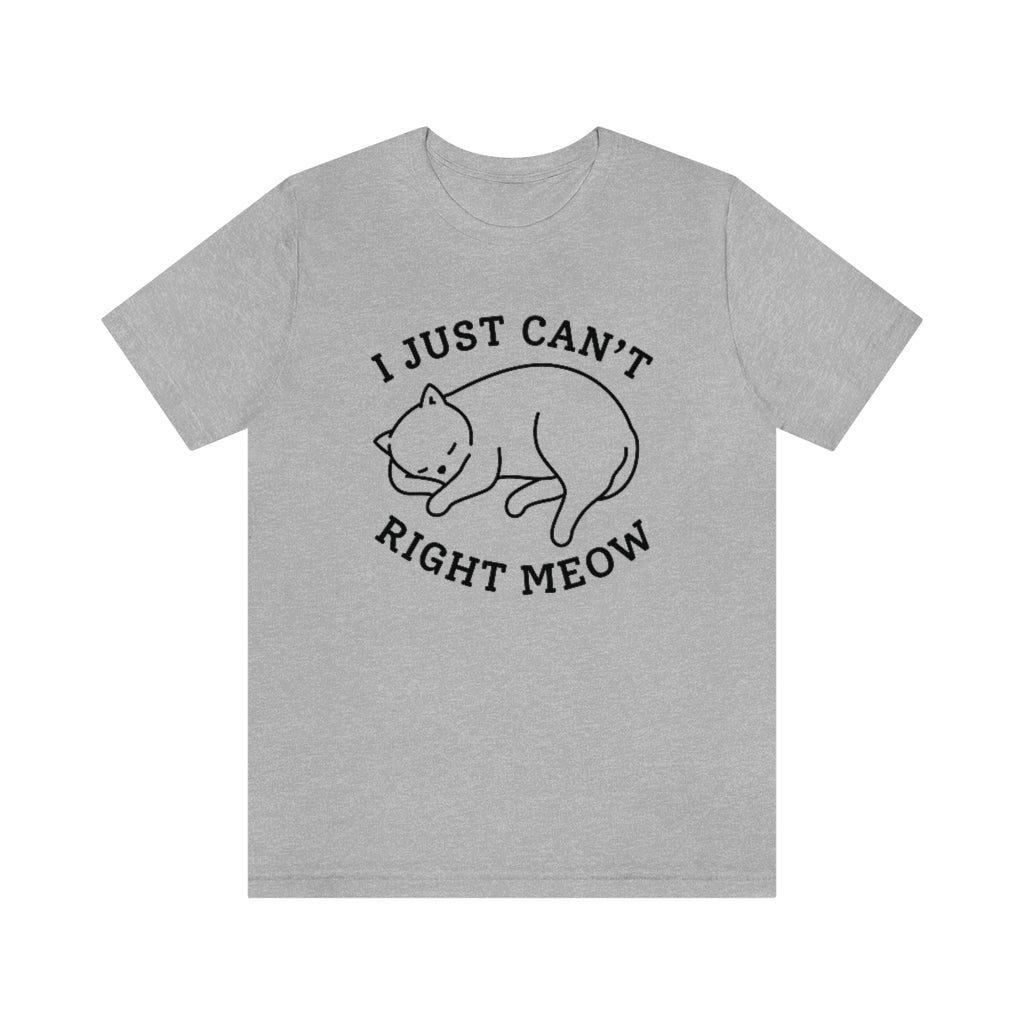 I Just Can't Right Meow Unisex T-Shirt